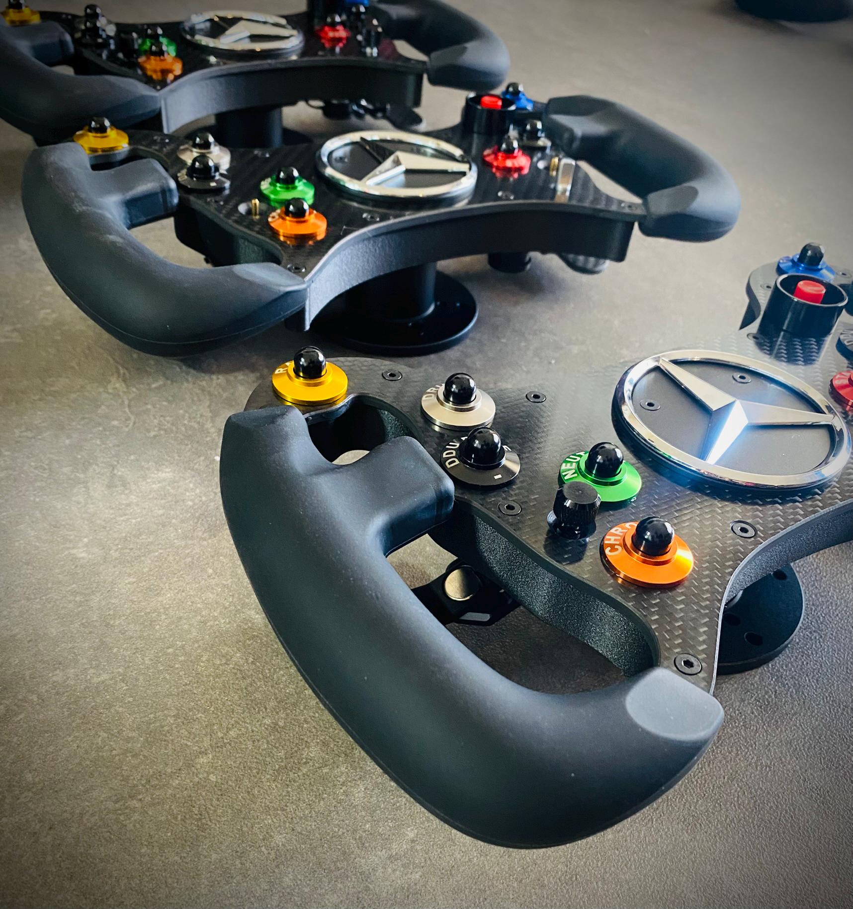 Sim Racing AMG GT3 GT4 Custom Steering Wheel Carbon Fiber and Silicone Grips